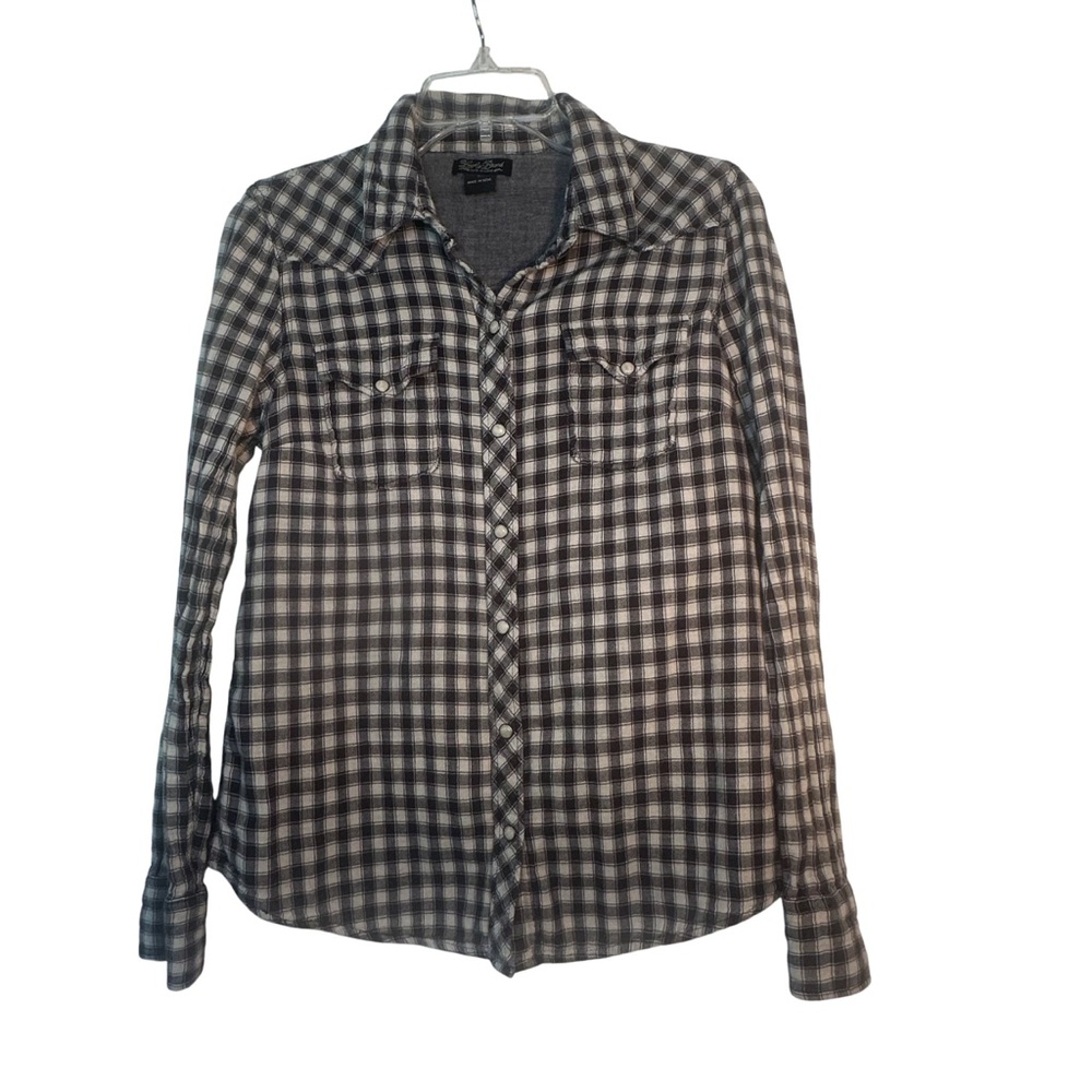 LUCKY BRAND long sleeve plaid check flannel shirt Sz:Medium western FALL